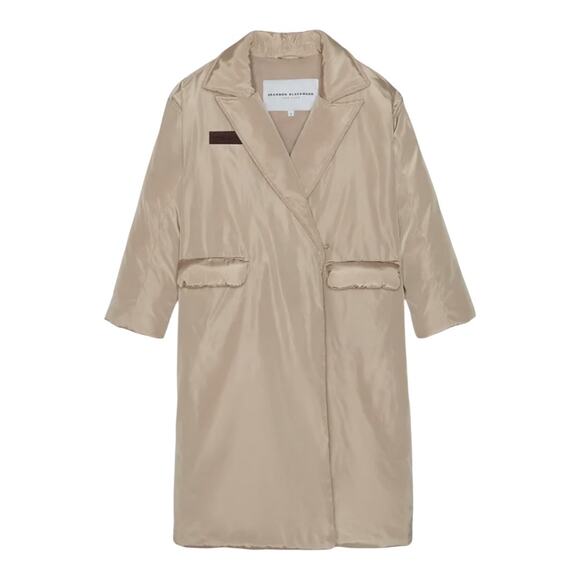 Brandon Blackwood Tailored Puffer Coat Cream New Size Small Maximalist